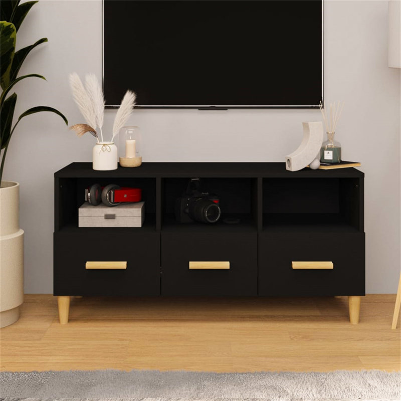 Kuiken TV Stand for TVs up to 43", Black/Brown