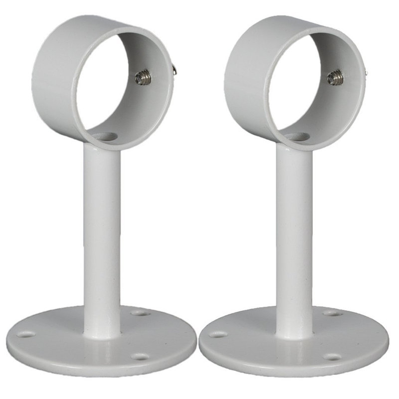Support de fixation pour rideau Petra, Blanc lustré, H 3,44 po x l 1,375 po x P 1,375 po