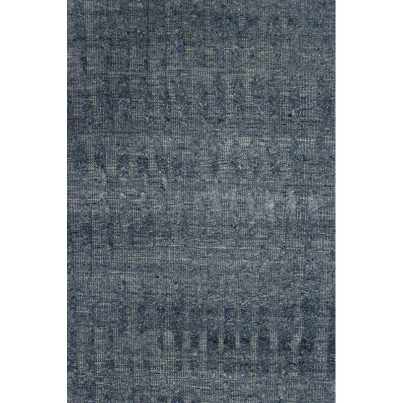 Sound Waves Wool Area Rug in Blue/Graphite, Rectangle 10'3" x 13'11"