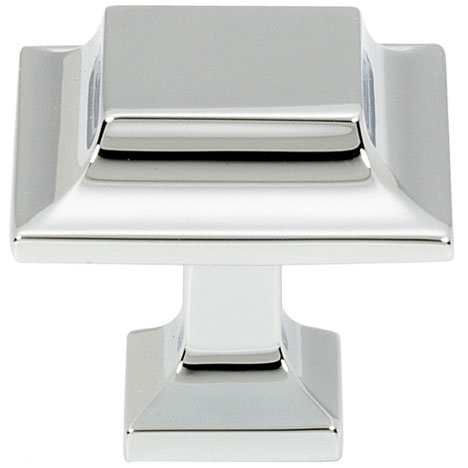 Millenium Square Knob, 1.25" H x 1.25" W x 1" D, Polished Chrome