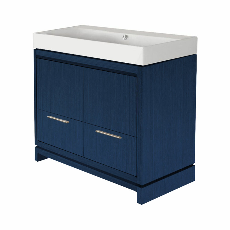Aquasei 38.88'' W Single Bathroom Vanity Base, Horizon Blue