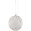 Ornement boule de Noël en verre à paillettes de 4 po blanc et argent