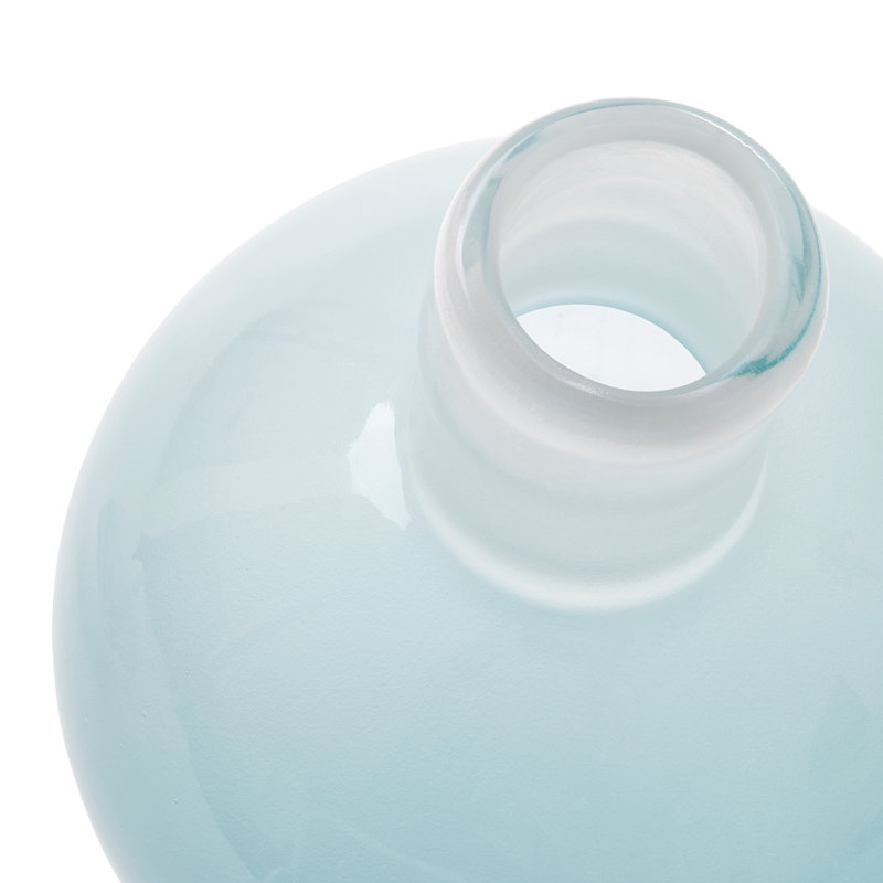 Giorgio Handmade Glass Table Vase, Sky Blue, 8" H x 6" W x 6" D