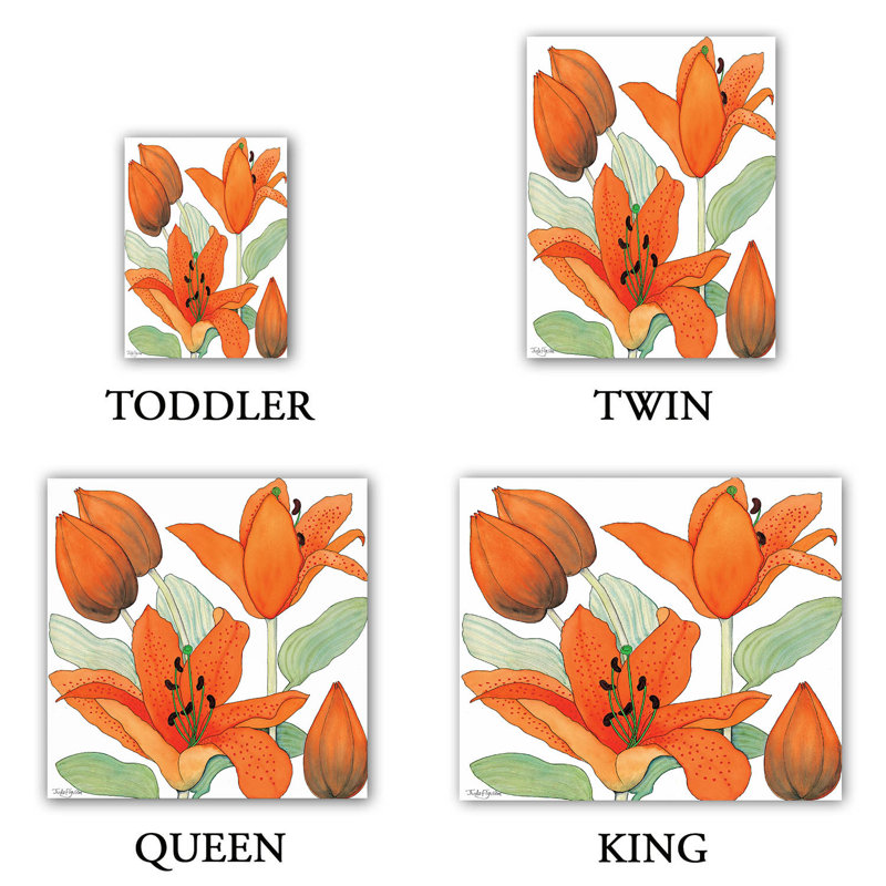 Ensembles de housse de couette en microfibre DiaNoche par Judith Figuiere - Orange Lillies