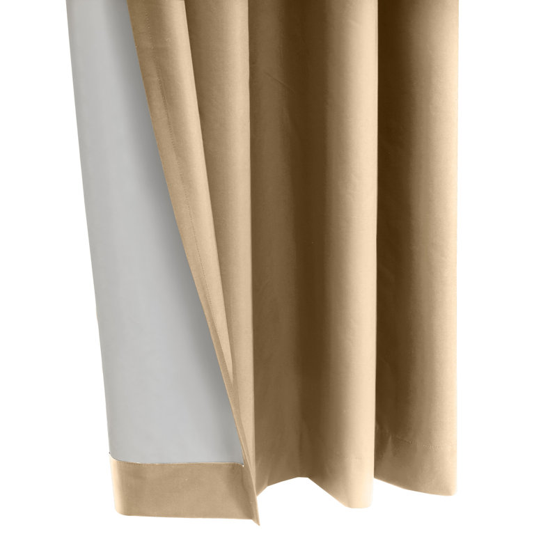 Rideau en polyester Turnervale, L 52 po x L 108 po, Bleu marine