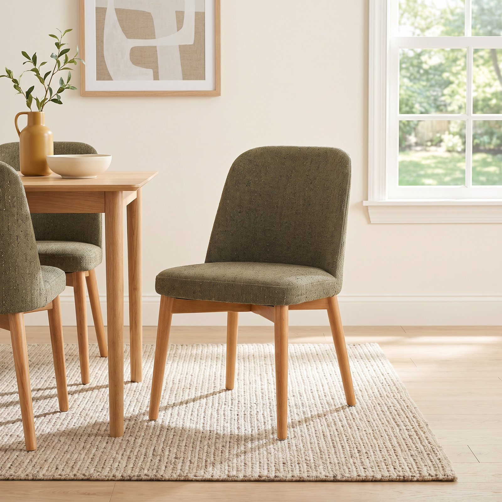 Nikita Oak Side Chair, Green/Domasco