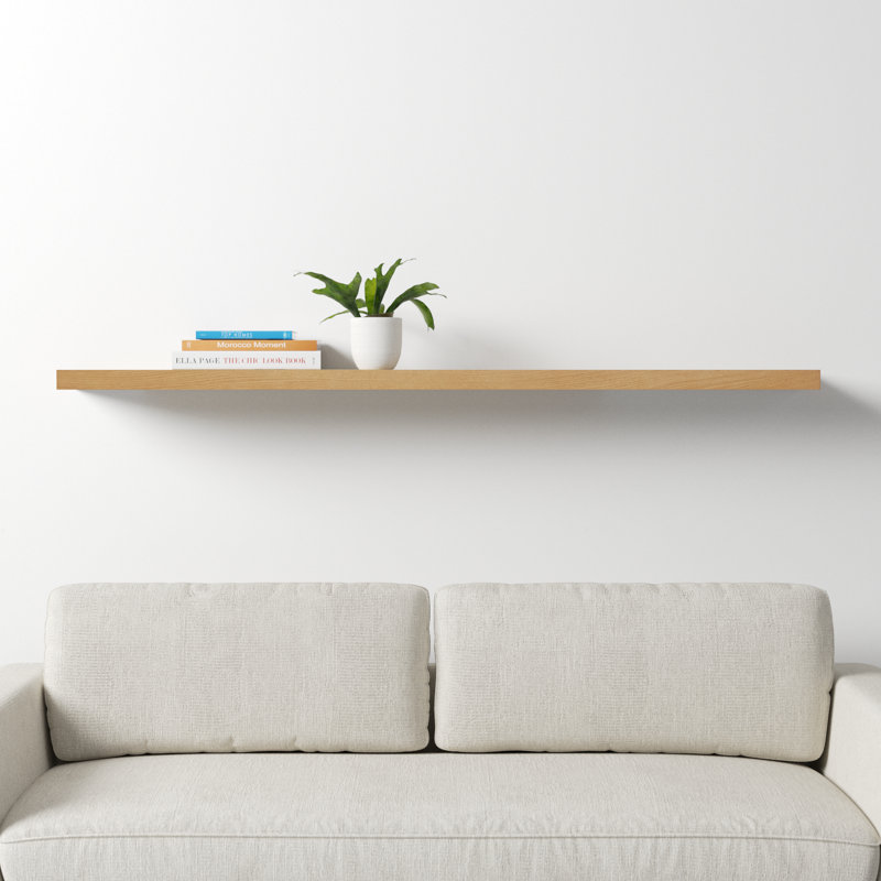 Sherice Manufactured Wood Floating Shelf, 1.97" H x 74.81" W x 10.24" D, Oak
