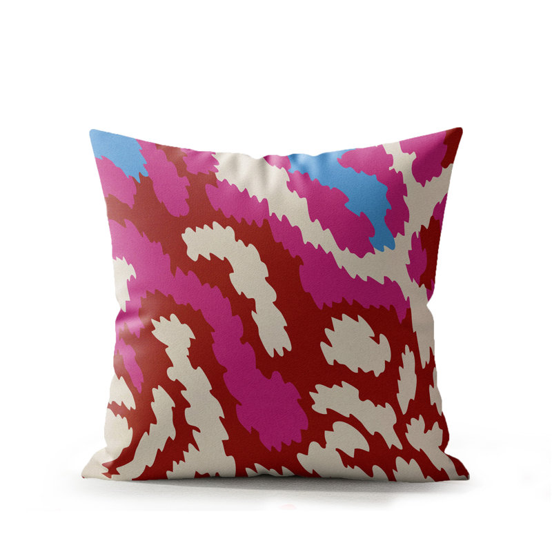 Coussin intérieur en faux suède Misio, 16 po x 16 po, Éclat de framboise