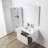 Ledell 30'' Wall-Mounted Bathroom Vanity with Acrylic Sink and Side Cabinet – Fluted Front, Soft-Close Drawers-1580074547