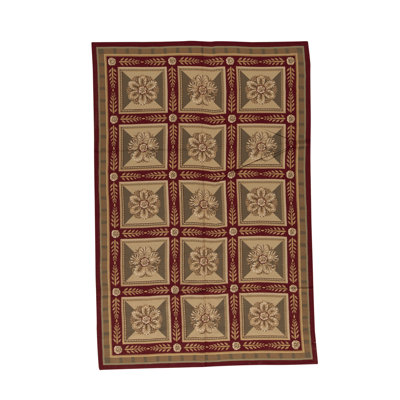 Tapis brun clair, beige et noir noué à la main de haute qualité