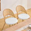 Chaise de salle à manger rembourrée avec dossier en rotin (ensemble de 2)-1180520419