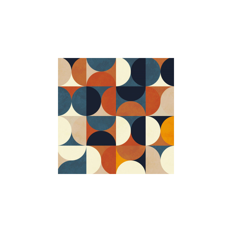 Wrapped Canvas Print, 76.2 cm H x 76.2 cm W, Navy/Beige/R\ed