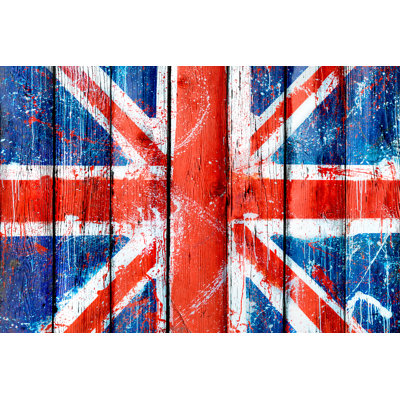 British Flag Graffiti - Wrapped Canvas Print