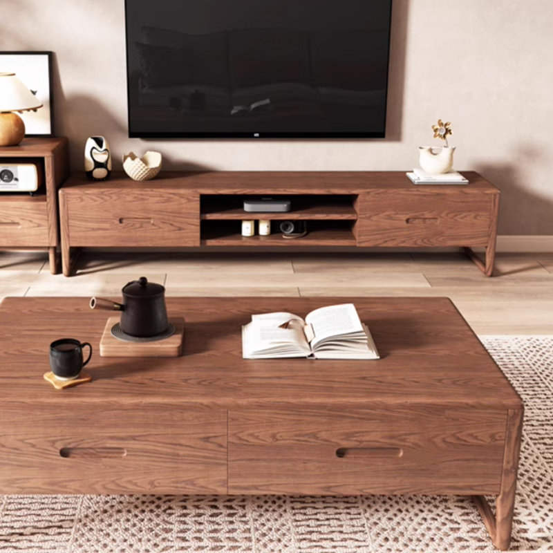 Retro solid wood design coffee table