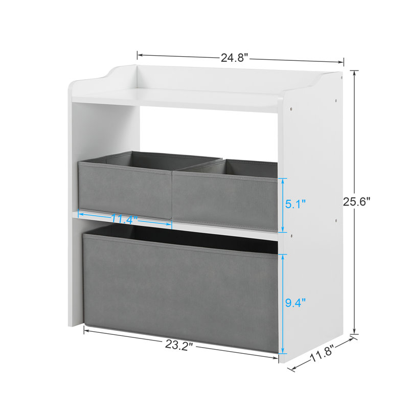 Ensemble de 3 bacs de rangement en tissu pour table de bout