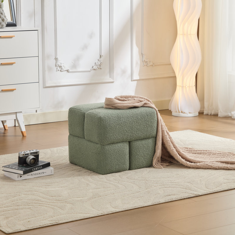 Repose-pieds en sherpa de 18,5 po Robertas, Vert