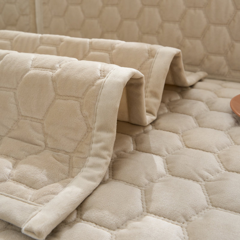 Housse de canapé en velours doux et moelleux, housse antidérapante lavable pour animaux de compagnie, Café crème