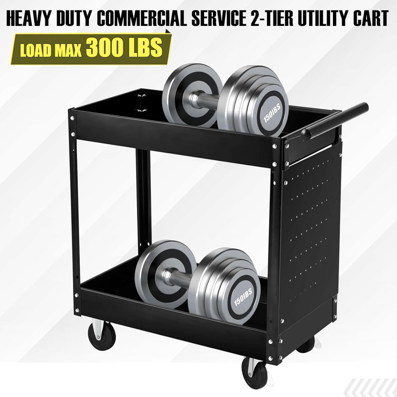 2 Tier Rolling Tool Cart