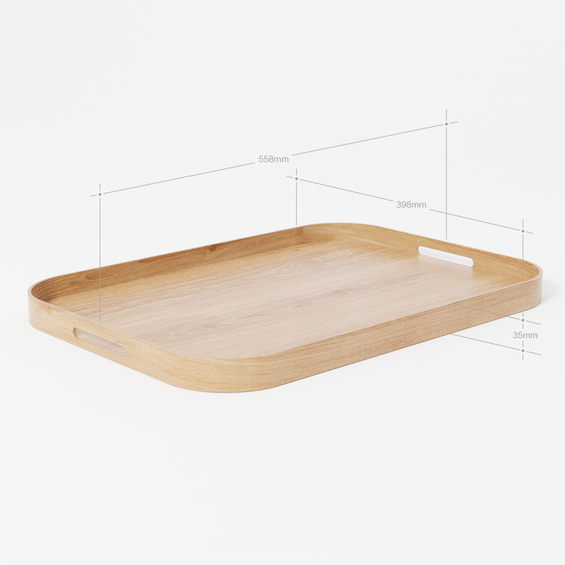 Rhuddlan Solid Wood Tray, Oak Wood, 55.80cm W x 39.80cm D x 3.50cm H