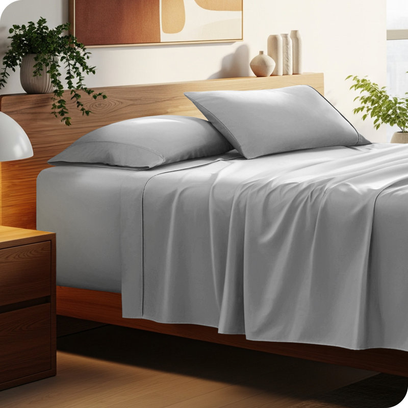 22" Deep Pocket Microfiber Sheet Set, Twin XL Sheet Set with 1 Pillowcase, Cloud Gray
