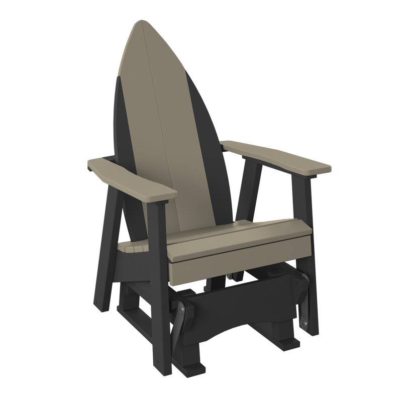  Fauteuil oscillant 2 pi. Bois vieilli et noir, Noir / bois patiné