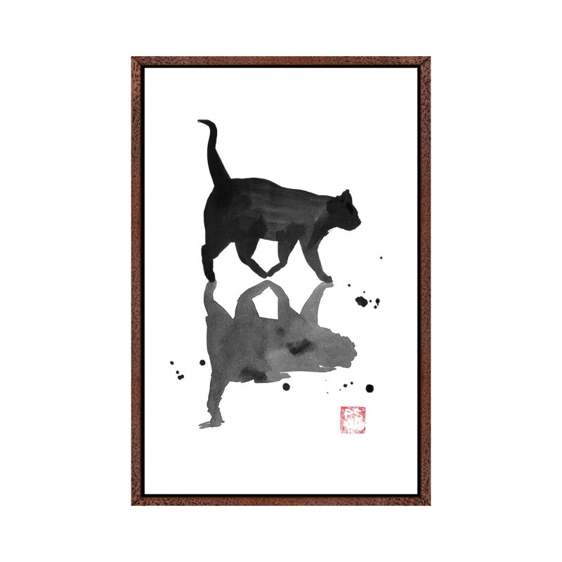 Puddle by Péchane - Print on Canvas, 66.04 cm H x 45.72 cm W, Classic Brown Wood Framed