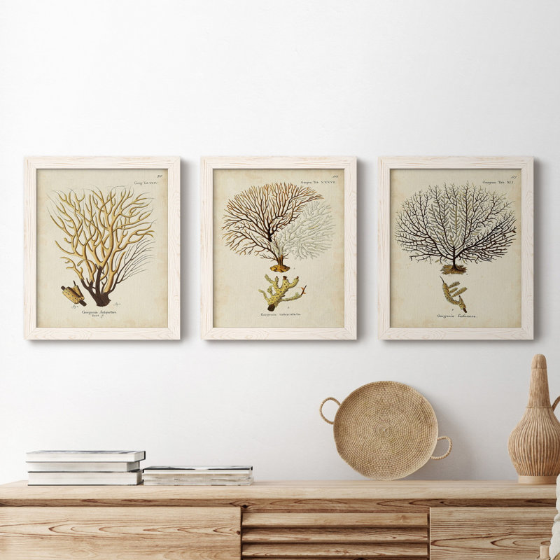«Tincture I», ensemble de 3 peintures sur toile encadrées, Blanc, H 20 po x l 51 po x P 1,5 po