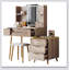 Meuble-lavabo extensible l 45 po avec tabouret en polyuréthane, 7 tiroirs, miroir à DEL et rangement pour bijoux
