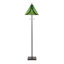 Lampe sur pied 63 po en métal bronze huilé avec verre vert