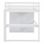 Lit mezzanine en bois avec garde-robe intégré, bureau, tablettes de rangement et tiroirs-756882722