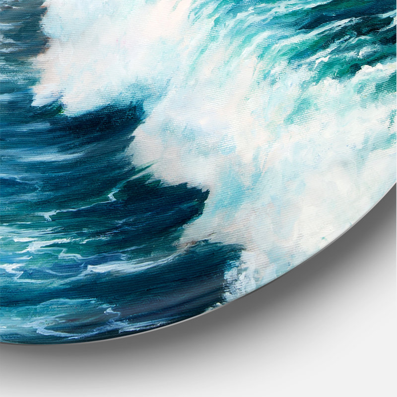 «Morning Light On The Ocean Waves III» - art mural nautique et côtier en métal, H 11 po x l 11 po x p 1 po