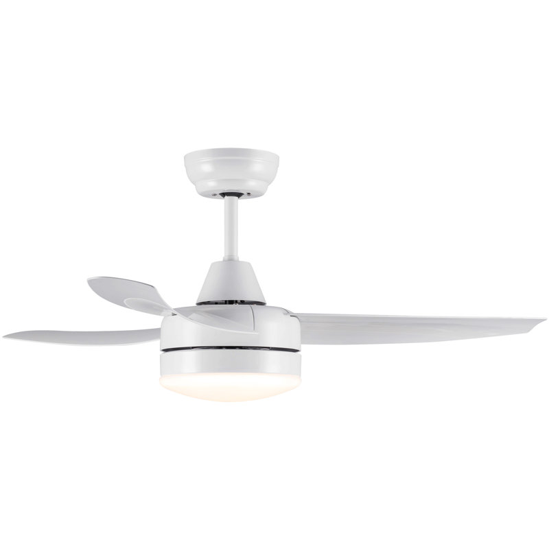 42 Inch Indoor White Ceiling Fan With Led Light