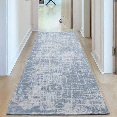 Carina Washable Rugs Striped Design in Blue