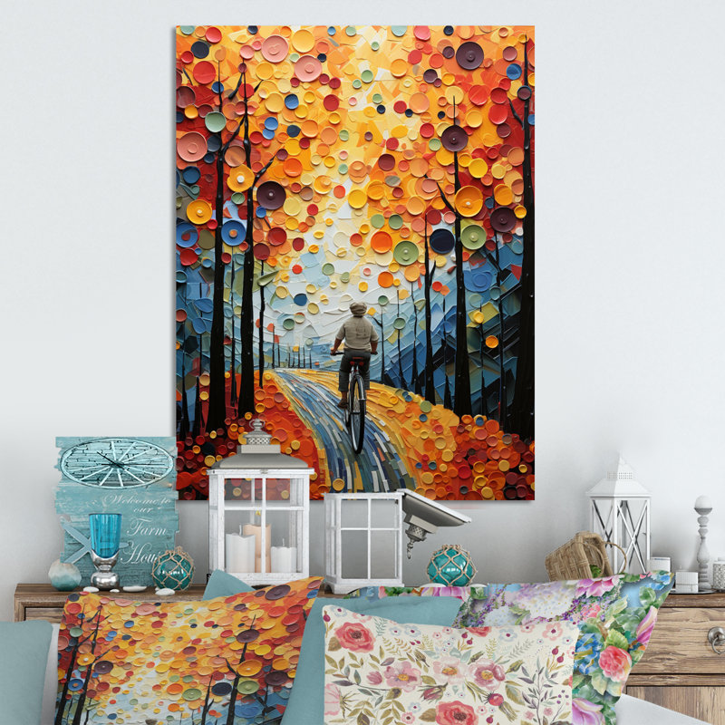 Vélo pointillisme vélo - décoration murale vélo en métal, H 20 po x l 12 po x P 1 po