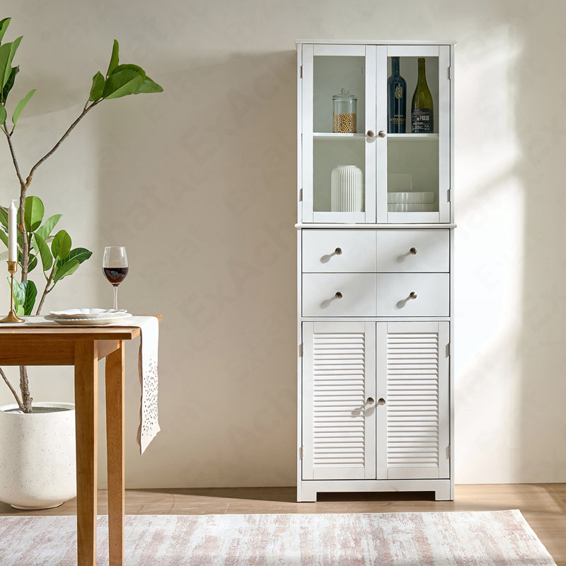 Armoire de rangement polyvalente de 67 po de hauteur avec tiroir, portes et tablettes - Grande armoire de rangement pour la cuisine