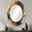 Totem, tour inuite dans un paysage de forêt I - miroir mural ovale moderne orange-1688920728