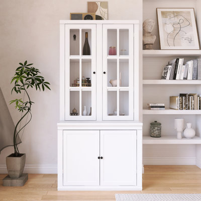 Vitrine avec portes en verre double, vaisselier de style traditionnel