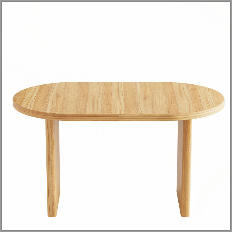 Table de salle à manger moderne à rallonge de 55,12 à 70,87 po avec rallonges amovibles, table de style Mid-Century moderne, convenant aux salles à manger, aux cuisines et aux salons, noyer naturel