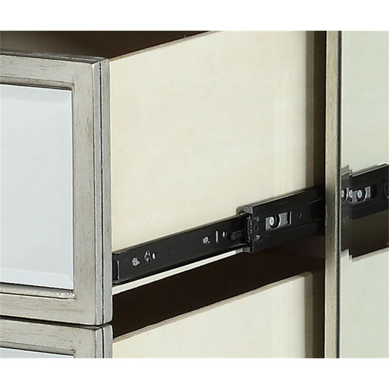 Table de chevet à miroir Varian, Argent