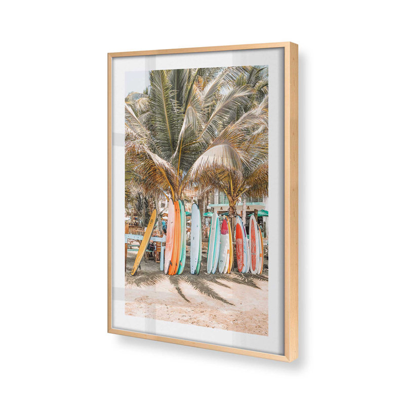 Surf's Paradise Print, Raw Maple Framed, 37" H x 25" W x 1.25" D