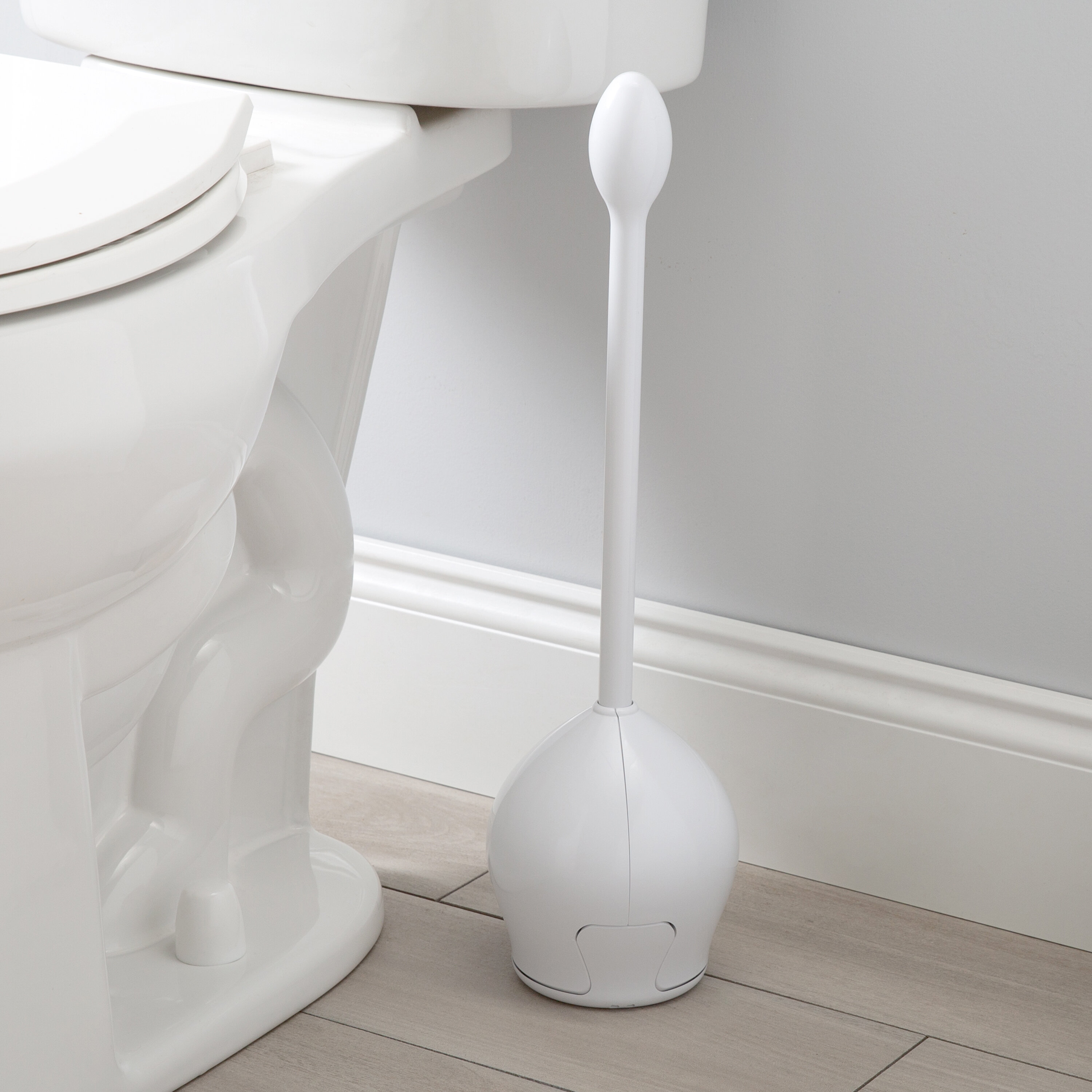 Bath Bliss White Plastic Toilet Brush Holder in the Toilet Brush