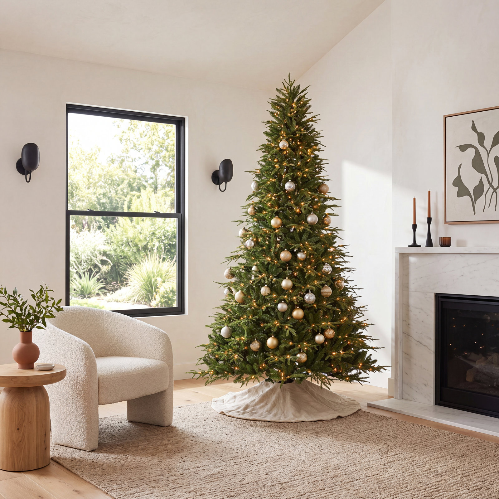 Pre-Lit Fir Christmas Tree, 9' H