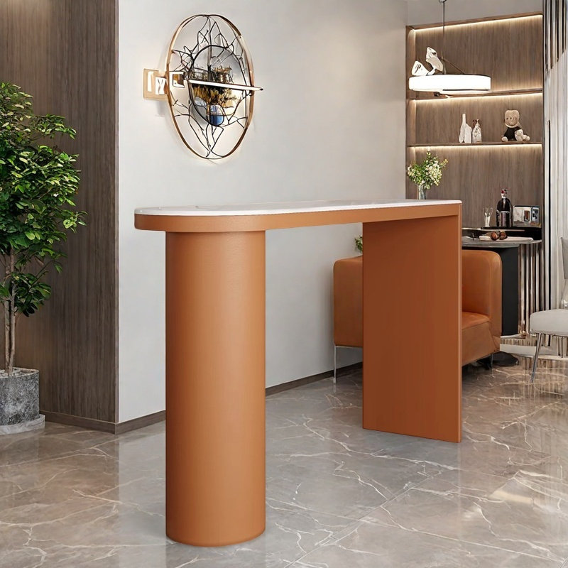 Table de bar haut de gamme, Orange, H 39,3 po x L 66,9 po x l 15,7 po