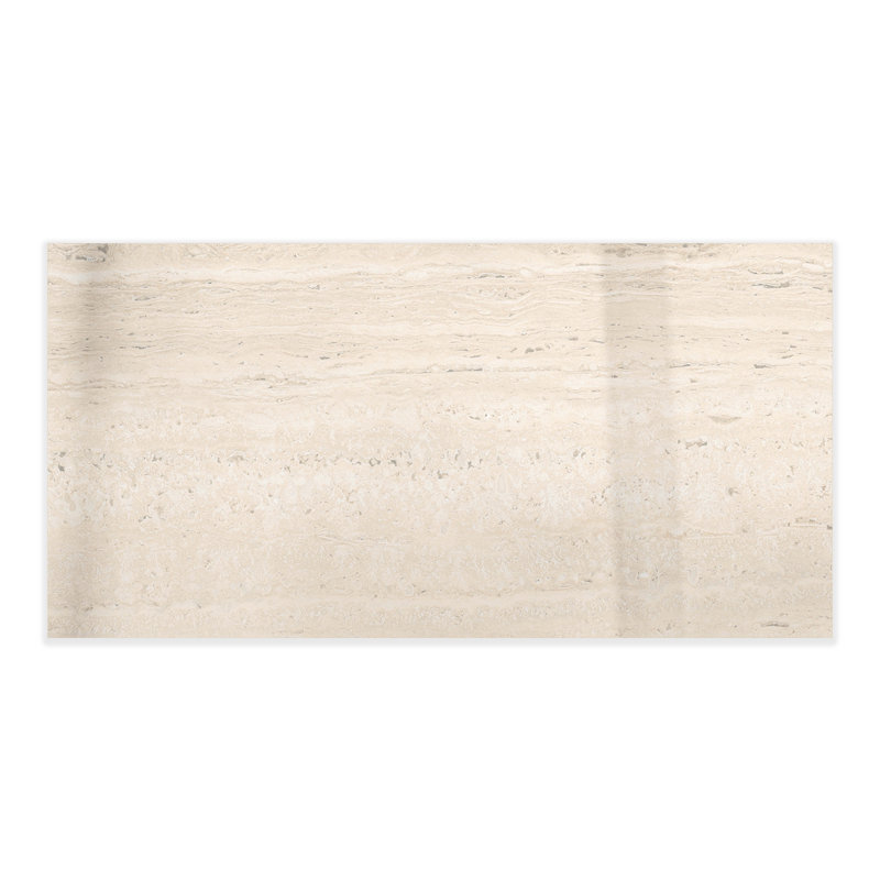 Colosseum Polished 12x24 Porcelain Floor & Wall Travertine Look Tile (11.63 Sq. Ft./Case), Ivory