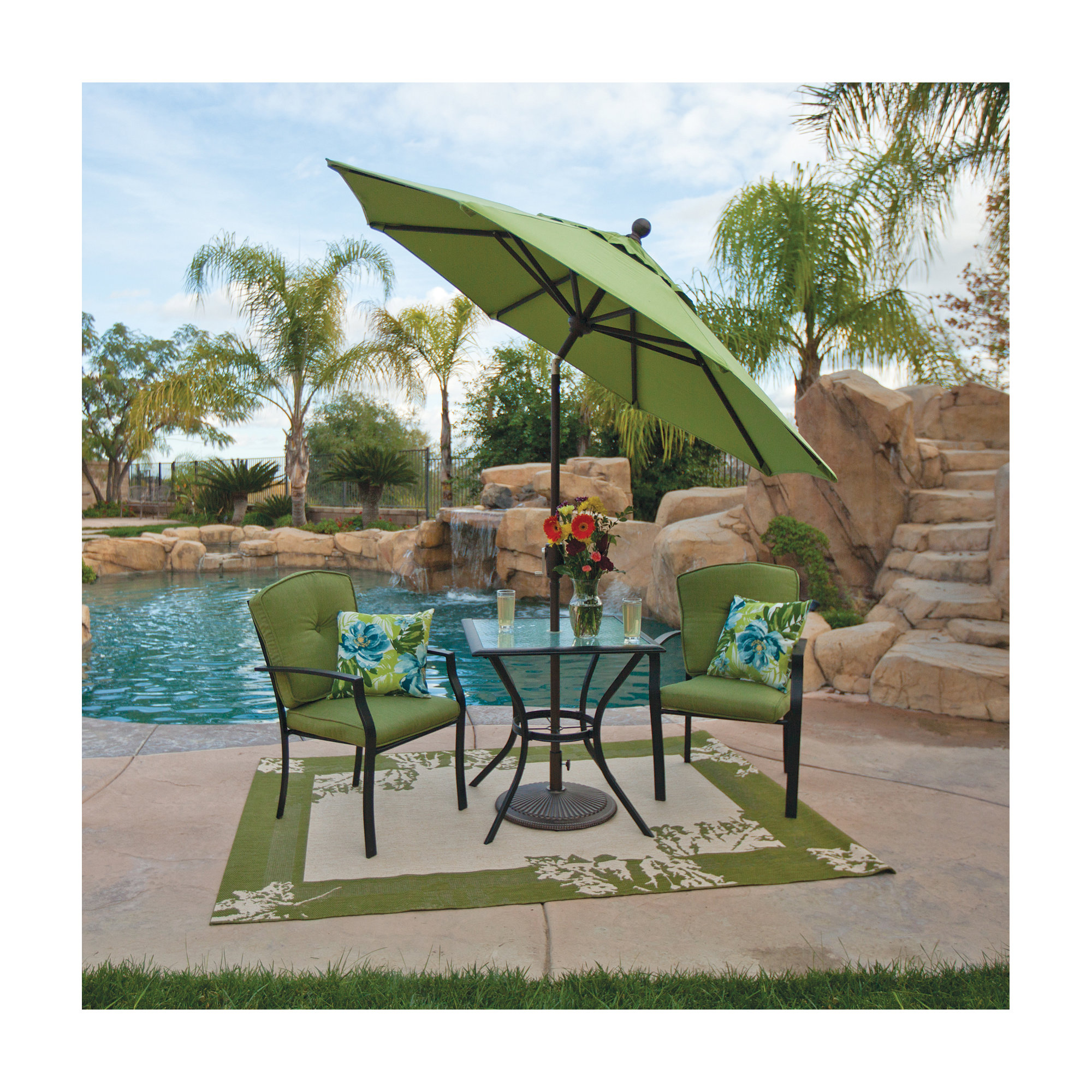 Launceston Market Umbrella, Canvas Ginkgo Sunbrella® Canvas, 96" H x 90" W x 90" D, Bronze
