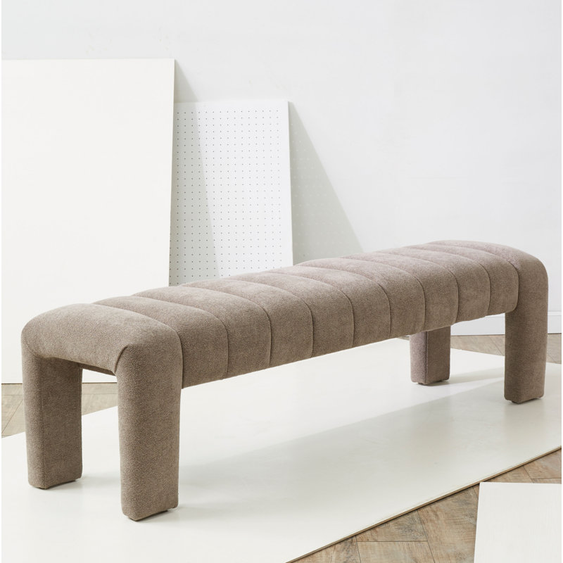 Bellisima Upholstered Bench, Taupe Boucle