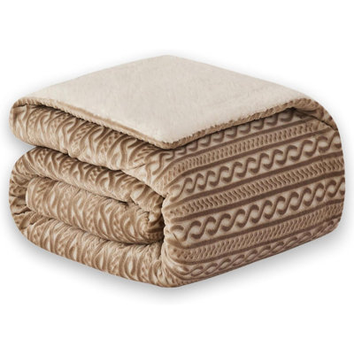 Molleton molleton à chaîne jacquard 3D taupe