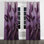 Rideau mauve à motif floral - 1 panneau