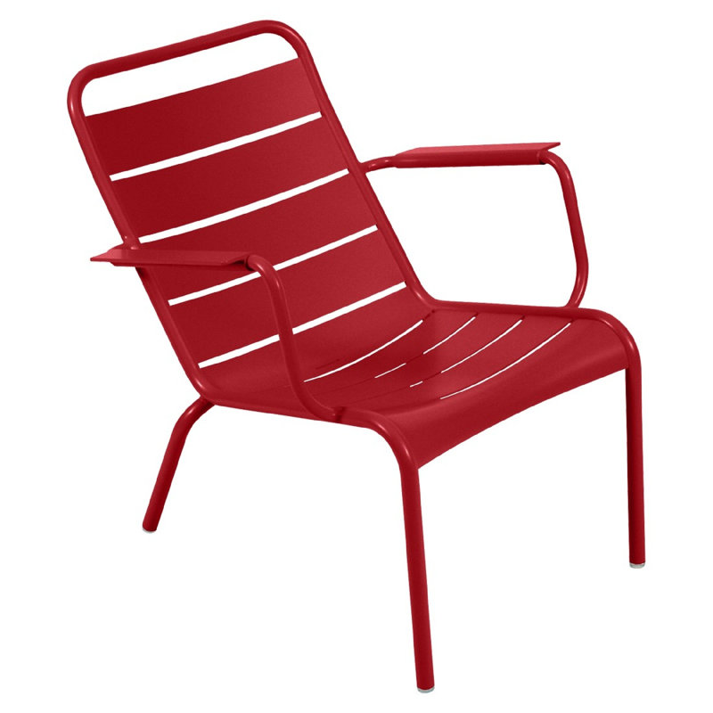 Luxembourg Aluminum Outdoor Lounge Chair, Poppy Red