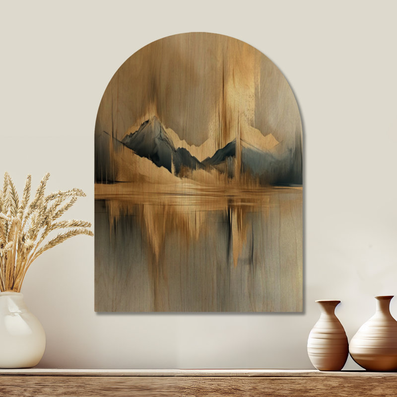 «Mountains in Last Light II - Blue Landscape Wood», reproduction d'art murale, H 32 po x l 24 po, Arche